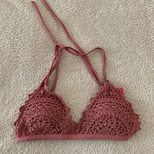 Pink Lace Swim Top